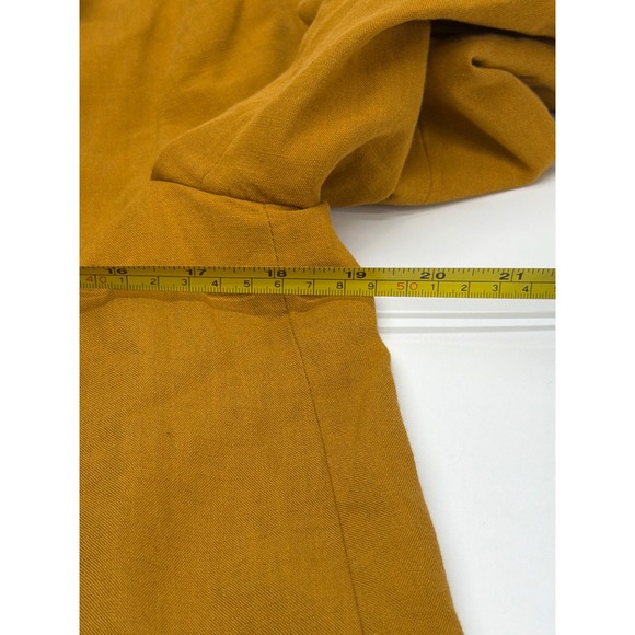 Zara Womens Mustard Yellow Longline 100% Cotton Blazer Jacket Size S Small - Picture 6 of 9